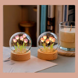 Flower Night Light Tulip Night Lamp Home Decoration Night Light Bedside Light for Office Bedroom Pink