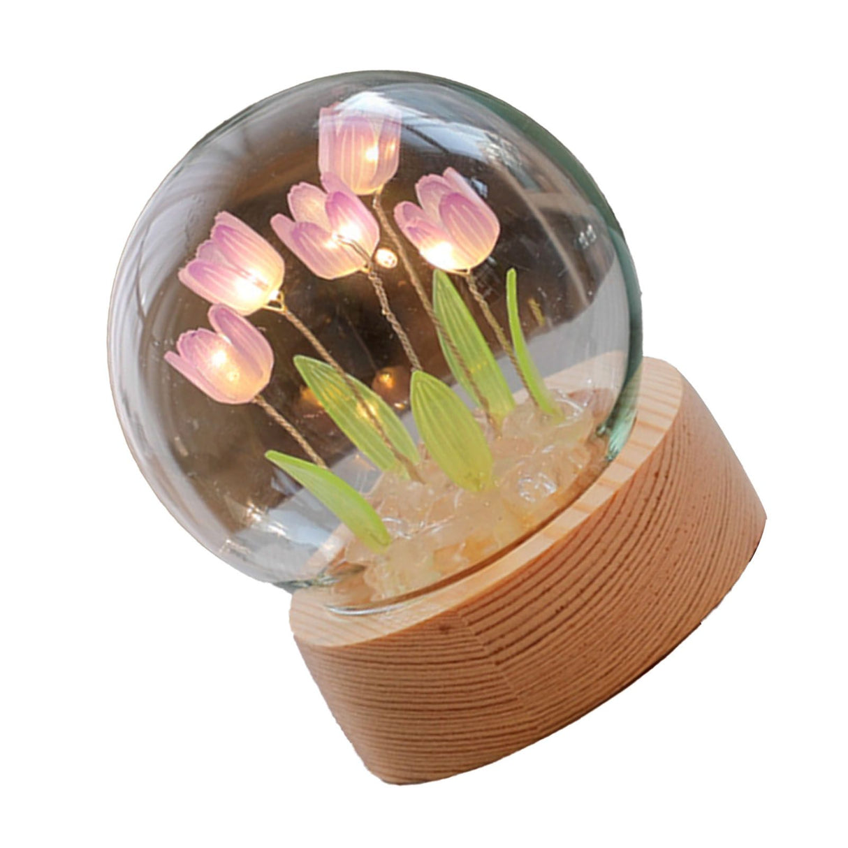 Flower Night Light Tulip Night Lamp Home Decoration Night Light Bedside Light for Office Bedroom Purple