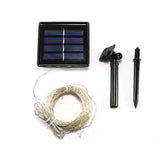 LED Solar Fairy Lights High Brightness Durable Copper Wire 50 LED Outdoor Solar String Lights 8 Modes Solar Lights 16.4ft