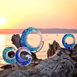Ocean Wave Sculpture Blue Wave Ornaments Ocean Art for Desktop Decoration - Top-Down View