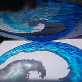 Ocean Wave Sculpture Blue Wave Ornaments Ocean Art for Desktop Decoration - Close-Up Angle