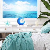 Ocean Wave Sculpture Blue Wave Ornaments Ocean Art for Desktop Decoration - Low Angle