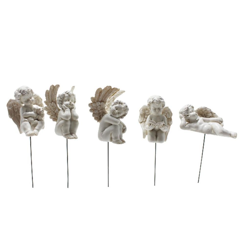 Angel Stakes Figurine Miniature Resin Sculpture Garden Statue for Potted Plants Mini Landscape