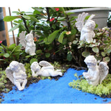 Angel Stakes Figurine Miniature Resin Sculpture Garden Statue for Potted Plants Mini Landscape - Top-Down View