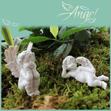 Angel Stakes Figurine Miniature Resin Sculpture Garden Statue for Potted Plants Mini Landscape - Close-Up Angle