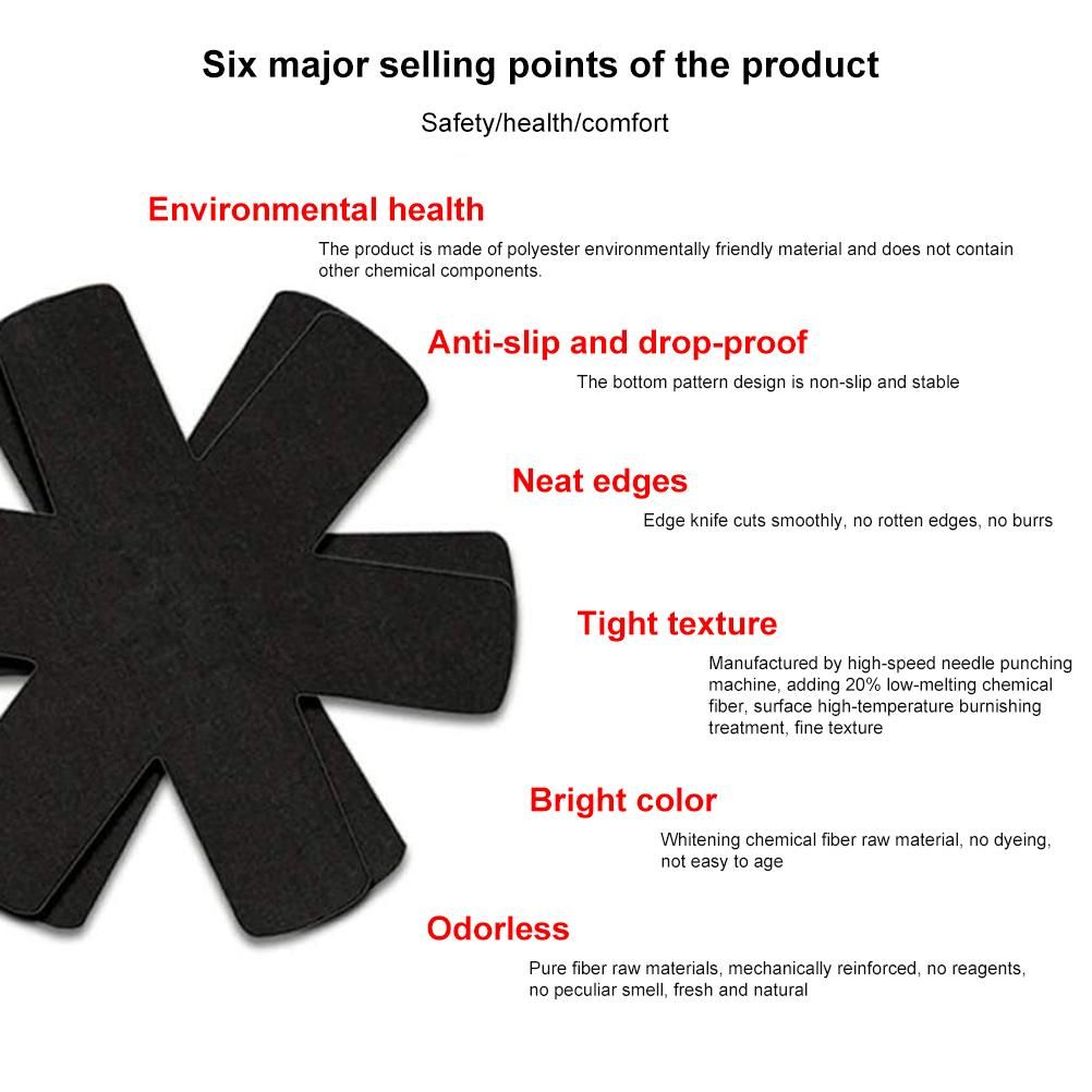 6Pcs Pan Protection Mat Stackable Insulation Pads Pot Trivet Pot Cookware Protector for Kitchen Gadgets