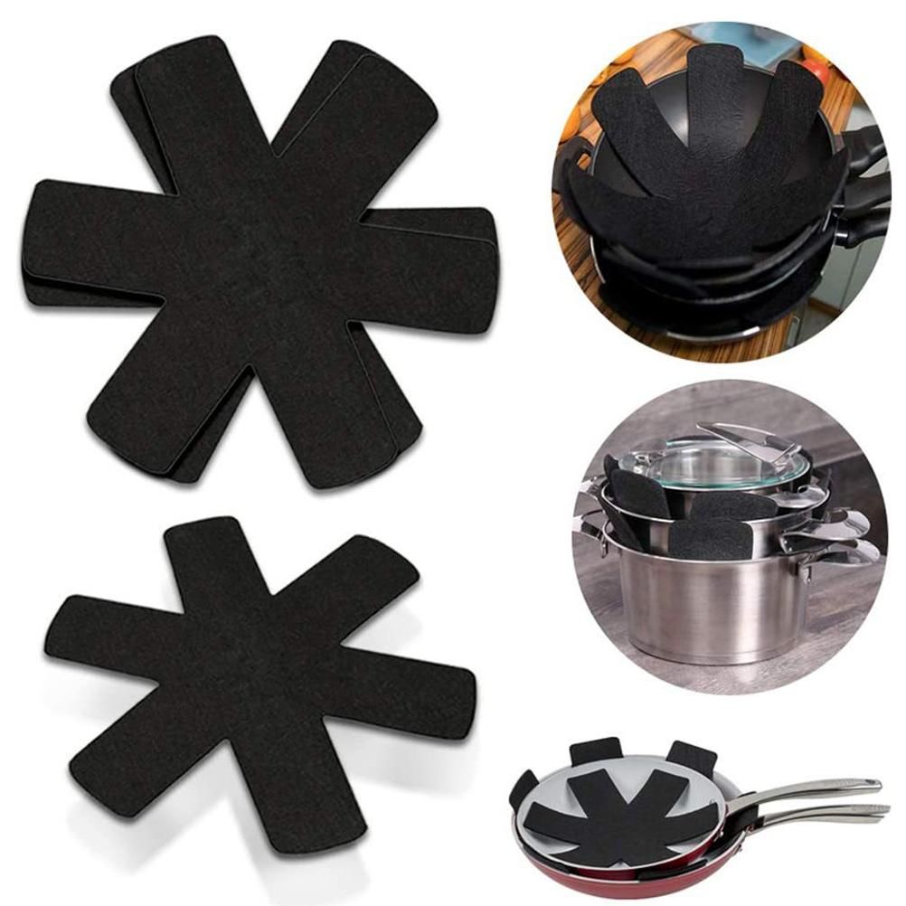 6Pcs Pan Protection Mat Stackable Insulation Pads Pot Trivet Pot Cookware Protector for Kitchen Gadgets