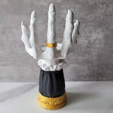Halloween Candle Holder Witch Hand Shaped Resin Candlestick Desktop Ornaments Decor - Front View