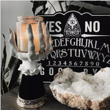 Halloween Candle Holder Witch Hand Shaped Resin Candlestick Desktop Ornaments Decor - Side View
