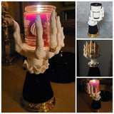 Halloween Candle Holder Witch Hand Shaped Resin Candlestick Desktop Ornaments Decor