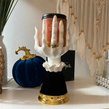 Halloween Candle Holder Witch Hand Shaped Resin Candlestick Desktop Ornaments Decor - Rear View