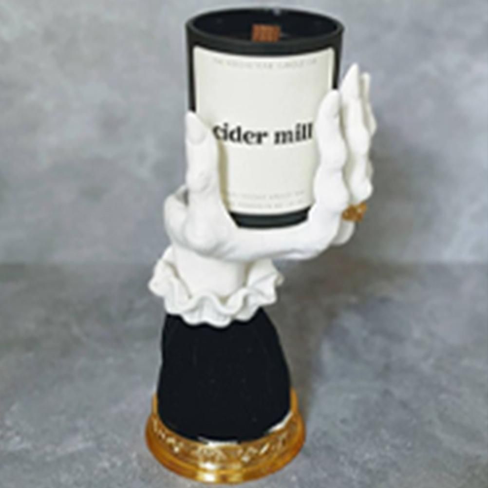 Halloween Candle Holder Witch Hand Shaped Resin Candlestick Desktop Ornaments Decor
