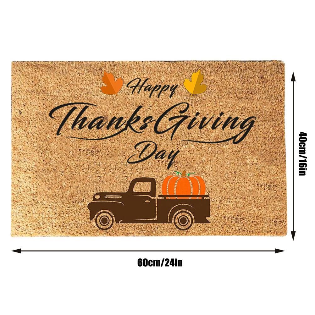 Funny Thanksgiving Doormat Anti Slip Door Mat Autumn Entryway Rug for Front Door Kitchen Bathroom Decor
