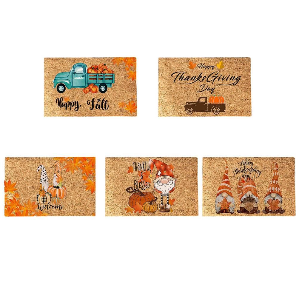 Funny Thanksgiving Doormat Anti Slip Door Mat Autumn Entryway Rug for Front Door Kitchen Bathroom Decor