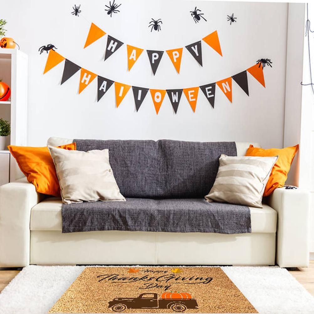 Funny Thanksgiving Doormat Anti Slip Door Mat Autumn Entryway Rug for Front Door Kitchen Bathroom Decor