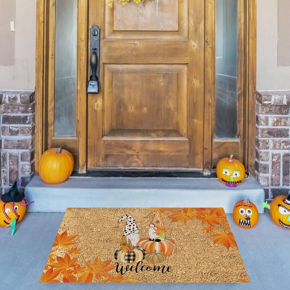 Funny Thanksgiving Doormat Anti Slip Door Mat Autumn Entryway Rug for Front Door Kitchen Bathroom Decor