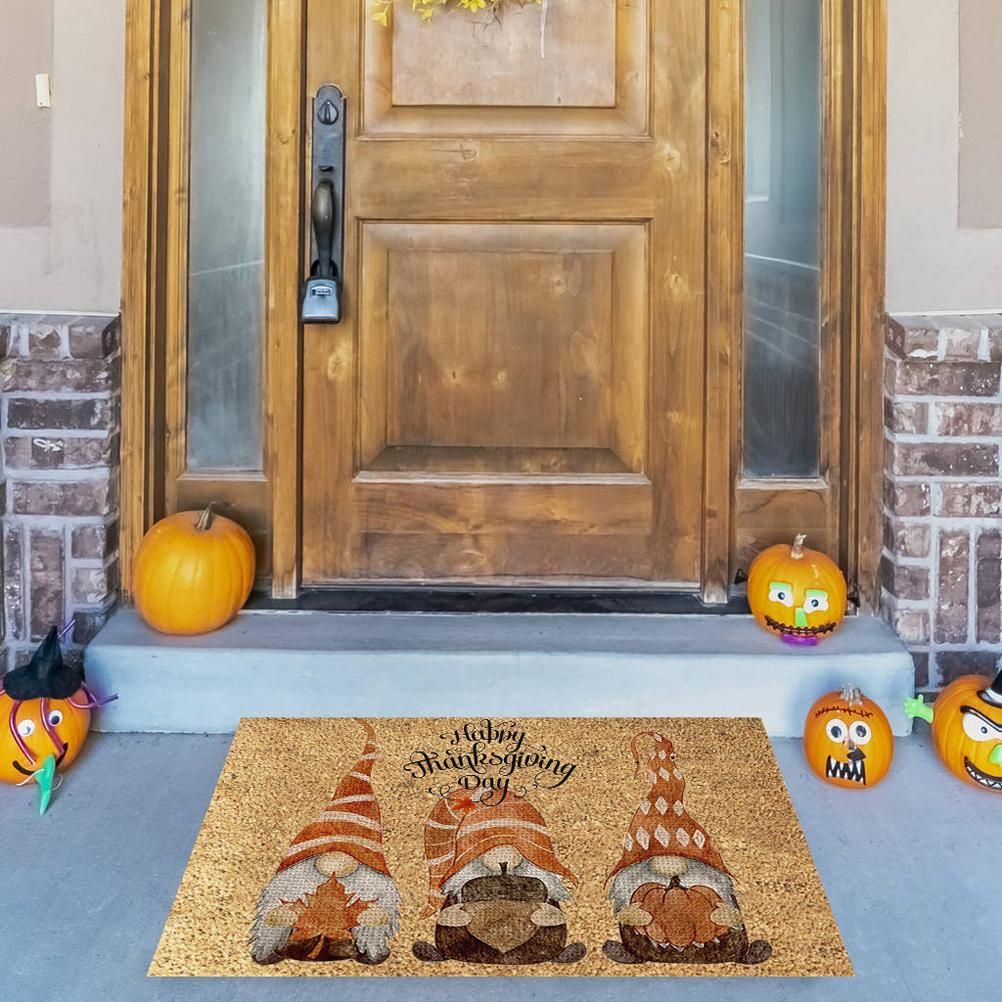 Funny Thanksgiving Doormat Anti Slip Door Mat Autumn Entryway Rug for Front Door Kitchen Bathroom Decor