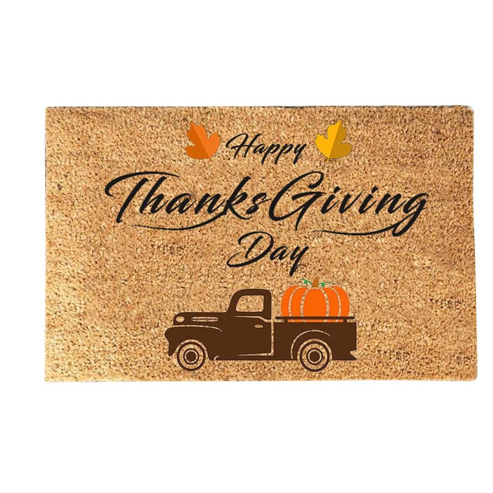 Funny Thanksgiving Doormat Anti Slip Door Mat Autumn Entryway Rug for Front Door Kitchen Bathroom Decor