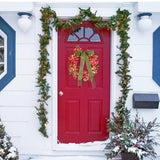 Thanksgiving Wreath Fall Hydrangea Bowknot Decoration Flower Garland Wreath Thanksgiving Front Door Home Decor