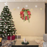 Thanksgiving Wreath Fall Hydrangea Bowknot Decoration Flower Garland Wreath Thanksgiving Front Door Home Decor - Rear View