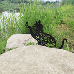 Cat Decorative Garden Stake Iron Hollow Exquisite Cat Garden Decor