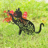 Cat Decorative Garden Stake Iron Hollow Exquisite Cat Garden Decor - Extra Image