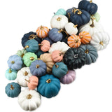 16Pcs Artificial Autumn Pumpkins Fake Foam Pumpkins for Halloween Thanksgiving Halloween Decoration - Front View