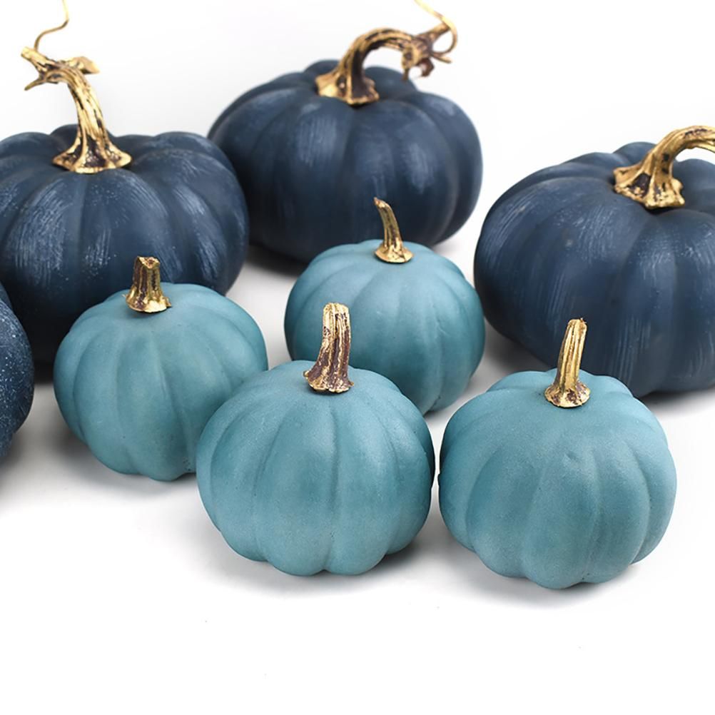 16Pcs Artificial Autumn Pumpkins Fake Foam Pumpkins for Halloween Thanksgiving Halloween Decoration