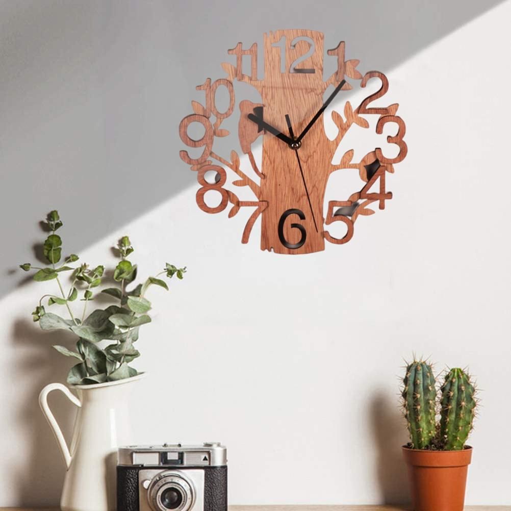 Wall Clock Tree Shape Silent Non Ticking Clock for Office Living Room Bedroom Decor