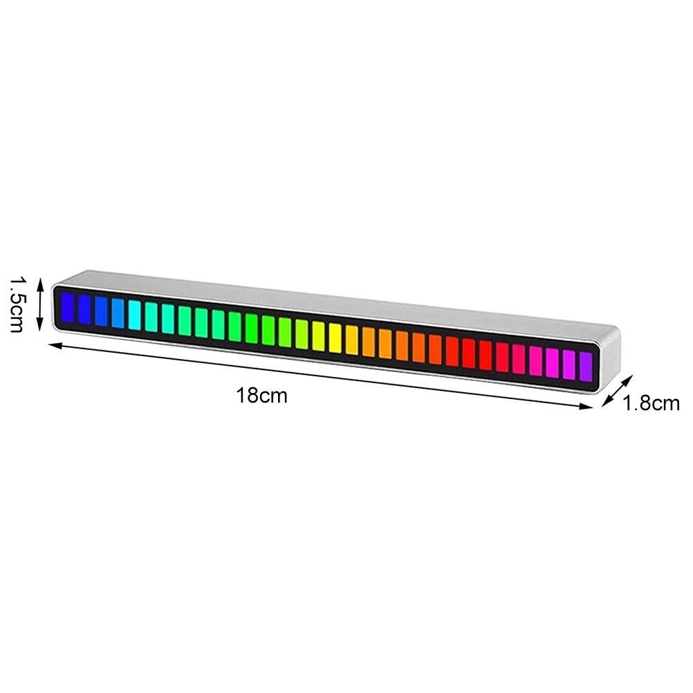 RGB Sound Reactive LED Light Bar LED Colorful Sound Control Audio Music Rhythm Dynamic Level Indicator Display Strip Light for Car Gaming PC TV Room