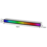RGB Sound Reactive LED Light Bar LED Colorful Sound Control Audio Music Rhythm Dynamic Level Indicator Display Strip Light for Car Gaming PC TV Room - Front View