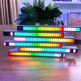 RGB Sound Reactive LED Light Bar LED Colorful Sound Control Audio Music Rhythm Dynamic Level Indicator Display Strip Light for Car Gaming PC TV Room - Rear View