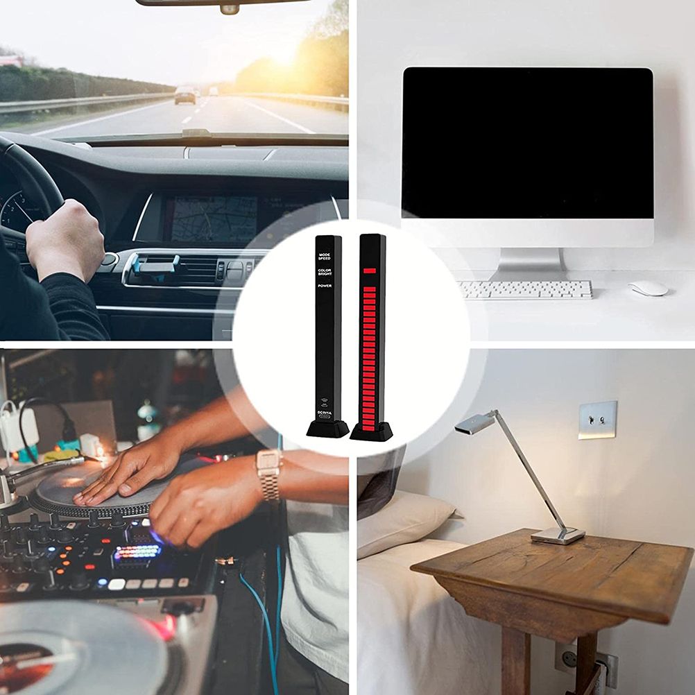 RGB Sound Reactive LED Light Bar LED Colorful Sound Control Audio Music Rhythm Dynamic Level Indicator Display Strip Light for Car Gaming PC TV Room