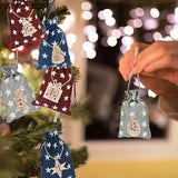 Advent Calendar Gift Bags DIY Countdown Calendar Christmas Bags with Drawstring 24 Days Hanging Gift Bags for Christmas Decorations Wood Board