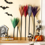 5Pcs Halloween Witch Brooms Plastic Witch Broomstick Wizard Flying Broom for Halloween Party Haunted House Decoration