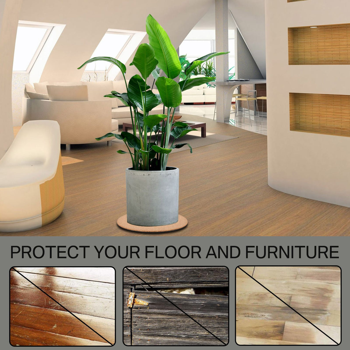 Eco Friendly Plastic Sheet Cork Flowerpot Pad Cork Plastic Sheet Plastic Cork Pad