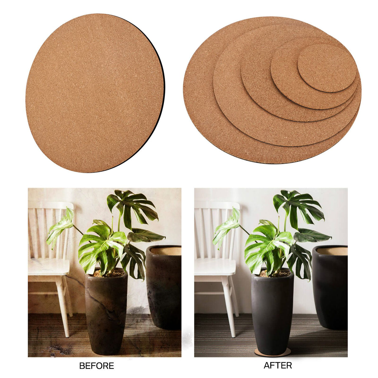 Eco Friendly Plastic Sheet Cork Flowerpot Pad Cork Plastic Sheet Plastic Cork Pad