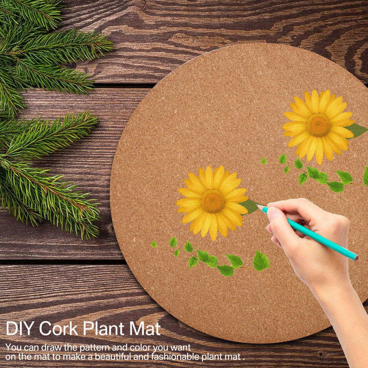 Eco Friendly Plastic Sheet Cork Flowerpot Pad Cork Plastic Sheet Plastic Cork Pad