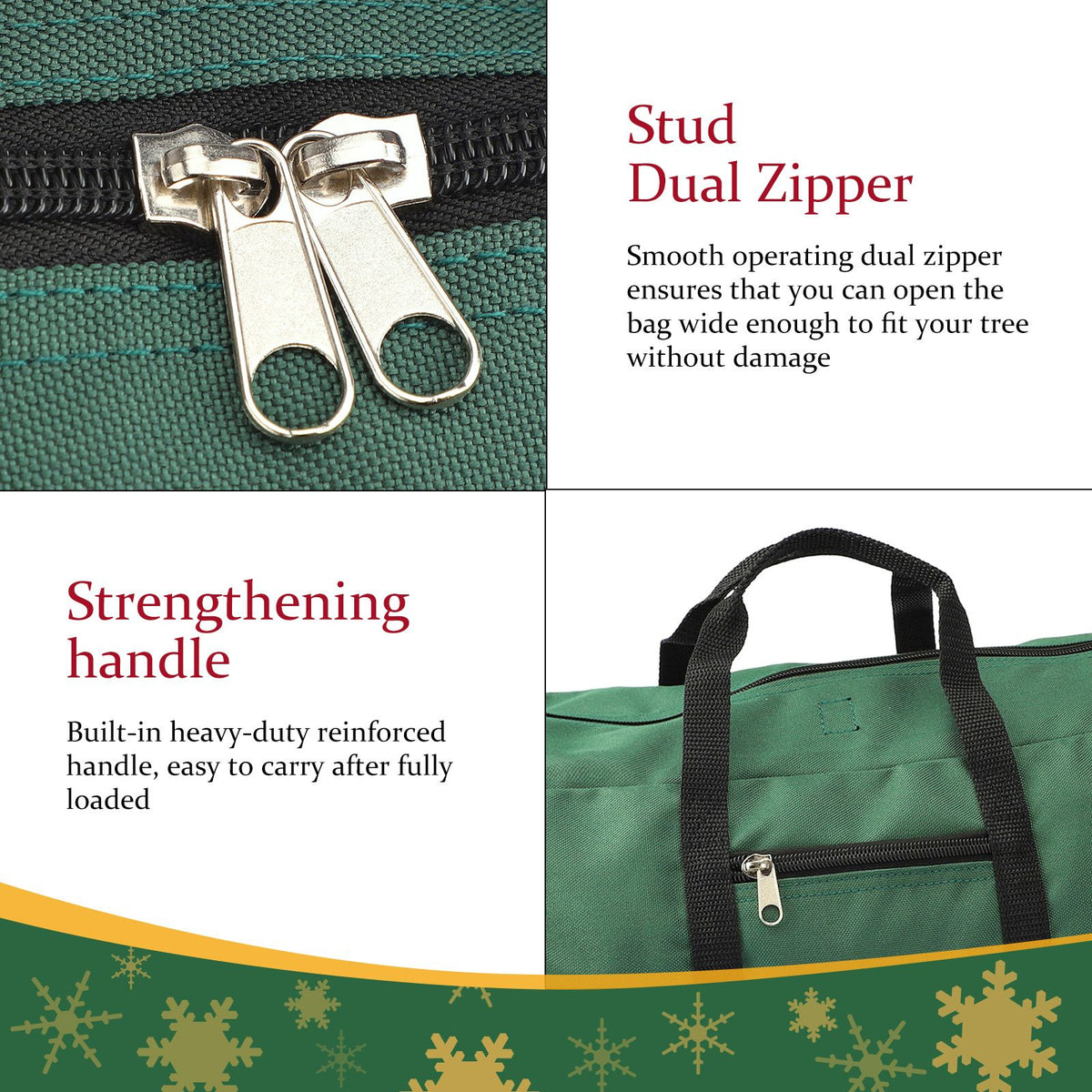 Christmas Tree Storage Bag 600D Oxford Cloth with Handle for 7in Tall Detachable Tree Red 152.4x50.8x63.5cm