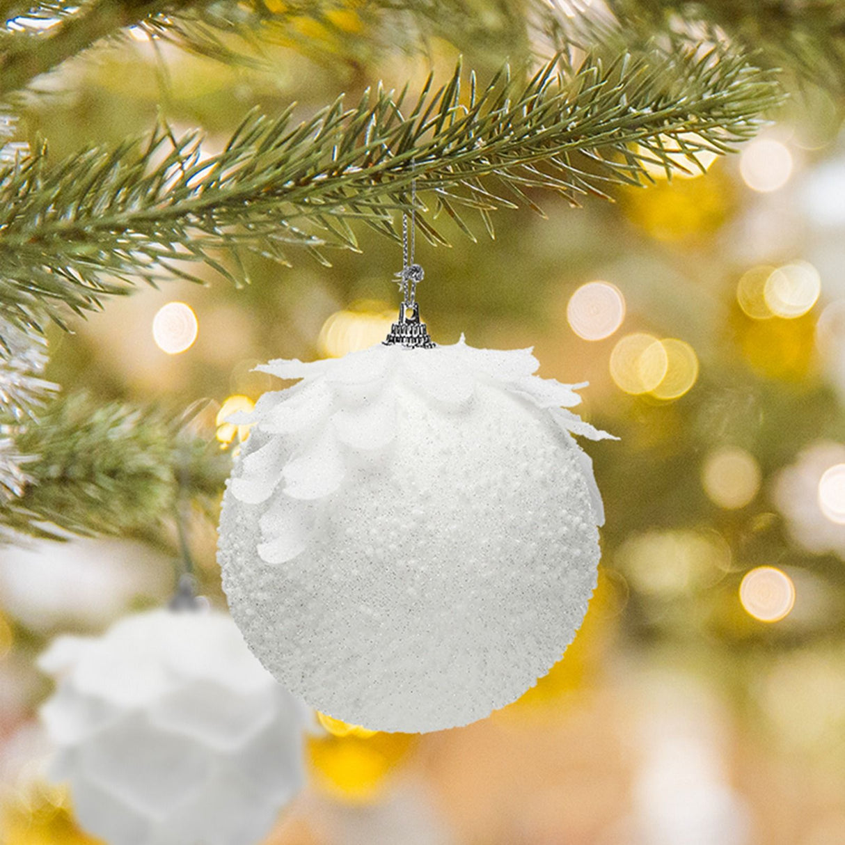 Foam Ball Snow White Christmas Ball Pendant Christmas Tree Decoration Pendant
