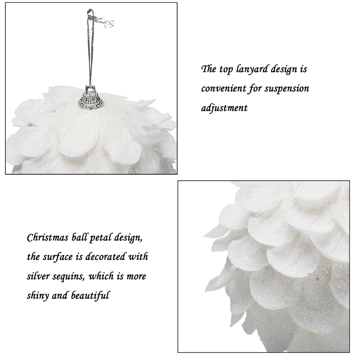 Foam Ball Snow White Christmas Ball Pendant Christmas Tree Decoration Pendant