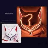 Led Fox Drift Mask Halloween Mask Light Up for Masquerade Parties Carnival - 45-Degree Angle