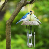Rustic Bird Wind Chimes Outdoor Hanging Wind Chime Home Patio Decoration - Top-Down View
