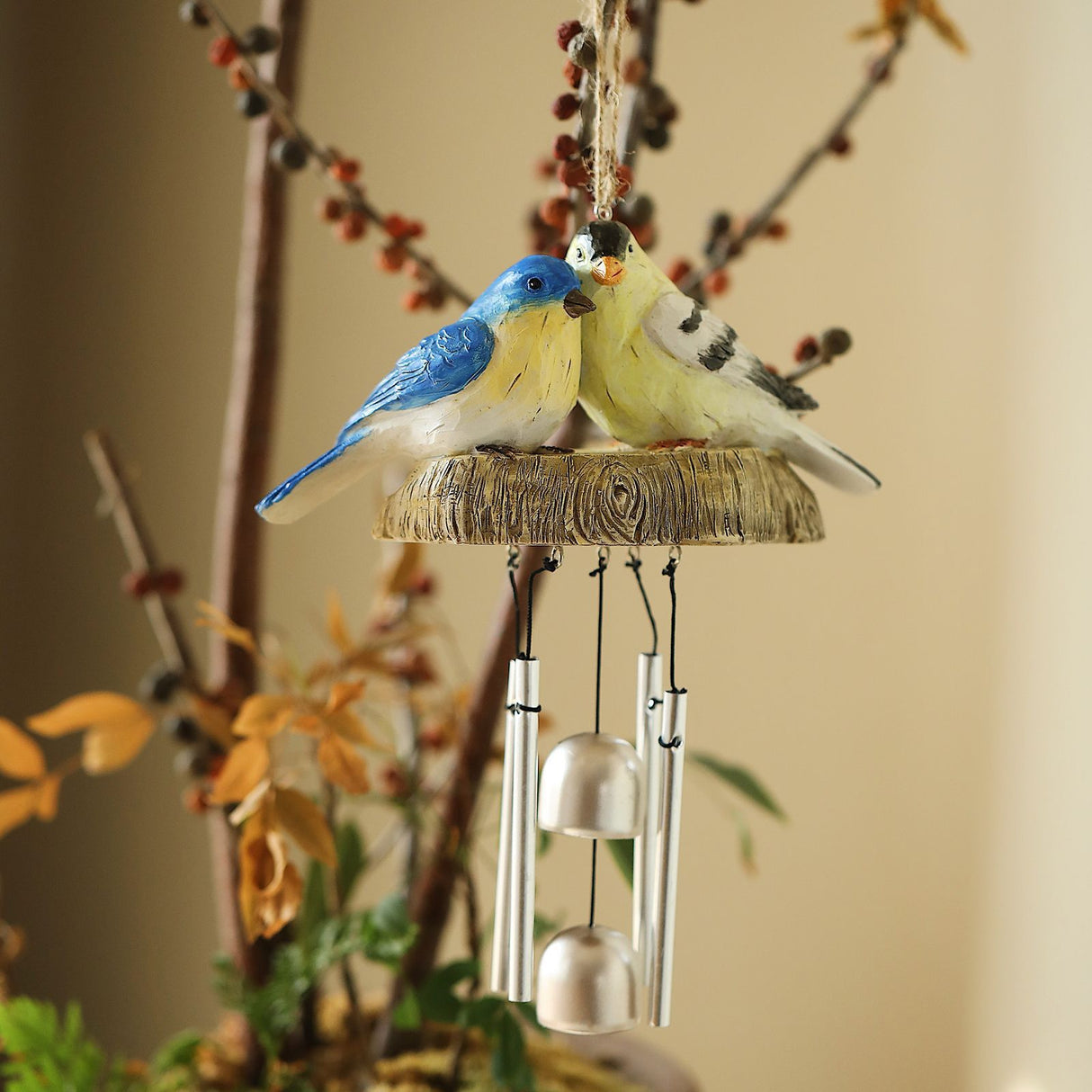 Rustic Bird Wind Chimes Outdoor Hanging Wind Chime Home Patio Decoration