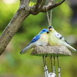 Rustic Bird Wind Chimes Outdoor Hanging Wind Chime Home Patio Decoration - Close-Up Angle