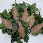 Christmas Tree Leaves Ornament Glittery Leaf with Clip Tree Hanging Baubles Decor for Christmas Home Party Decoration