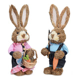 Rustic Easter Home Decor - Bunny Figurine Party Supplies - Front View