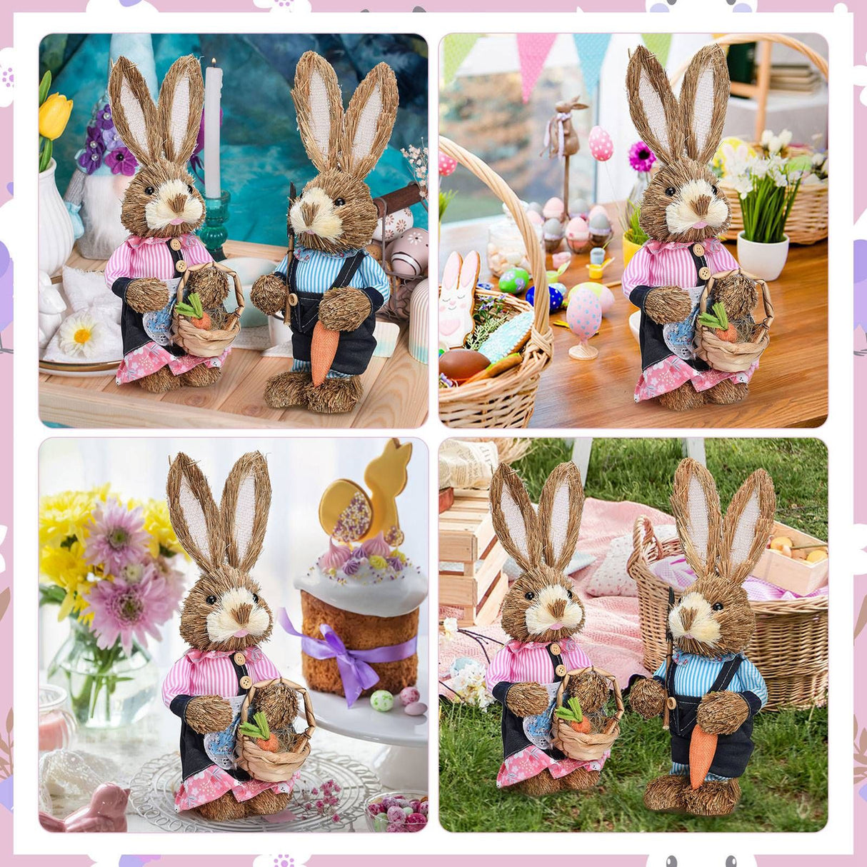 Rustic Easter Home Decor - Bunny Figurine Party Supplies
