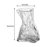Pleated Glass Vase Light Luxury Hydroponic Vase Living Room Dining Table Dried Flower Vase Flower Arrangement Ornaments