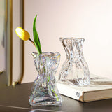 Pleated Glass Vase Light Luxury Hydroponic Vase Living Room Dining Table Dried Flower Vase Flower Arrangement Ornaments - Extra Image